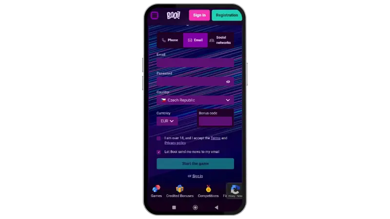 Booi Casino Registration & Verification