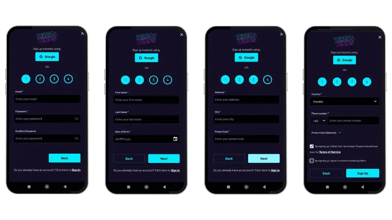TurboWins Registration & Verification